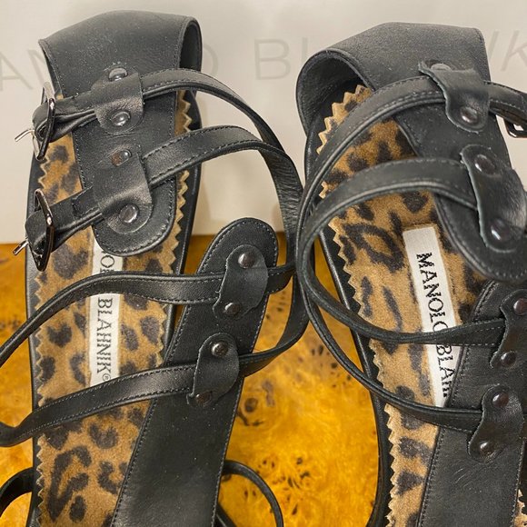 Manolo Blahnik black strappy sandal - Picture 5 of 6